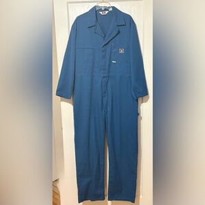 Ben Davis Men's Blue Coveralls Mechanic’s Jumpsuit Pleated Back Size 46